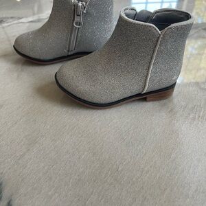 Glittery Silver Kids Boots
